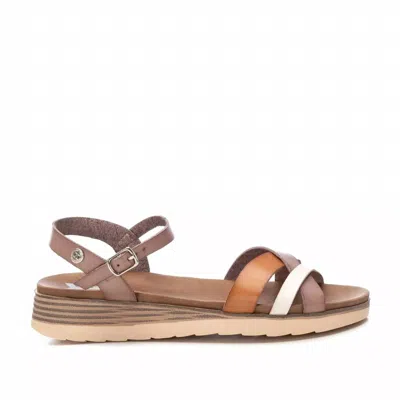 Xti Women's Low Wedge Strappy Sandals In Bronze In Brown