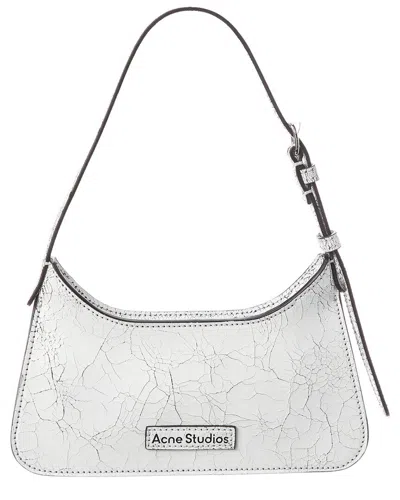 Acne Studios Small Micro Platform Shoulder Bag In Silver