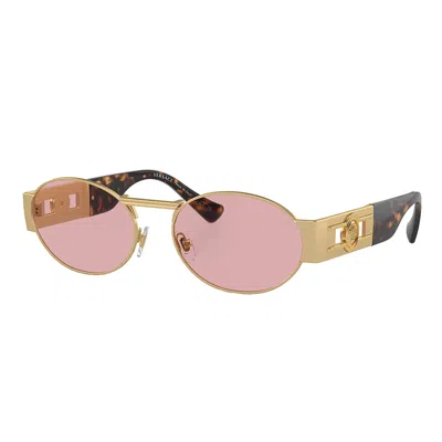 Versace Ve 2264 100284 56mm Unisex Oval Sunglasses In Pink