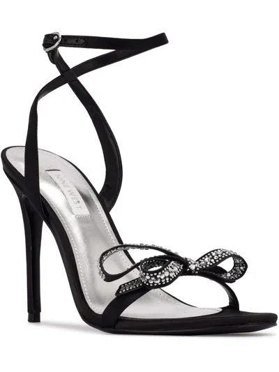 Nine West Wn Marry 7 Womens Satin Embellished Ankle Strap In Black