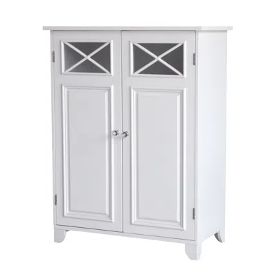 Teamson Home Dawson Wooden Floor Cabinet With Cross Molding And 2 Doors