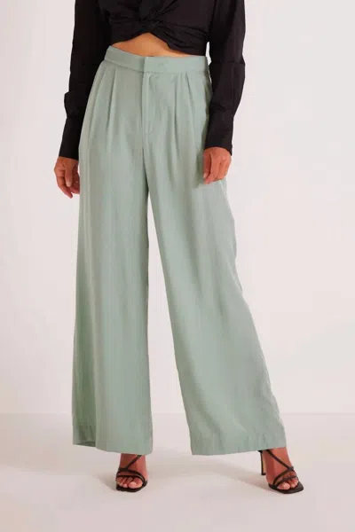 Shop Minkpink Eva Wide Leg Pant In Mint In Blue
