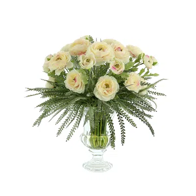 Creative Displays Ranunculus Floral Arrangement In Glass Pedestal Vase
