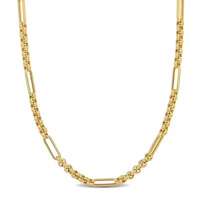 Mimi & Max 5.3mm Mm Rolo Station Link Necklace In 14k Yellow Gold - 16 In In Gold