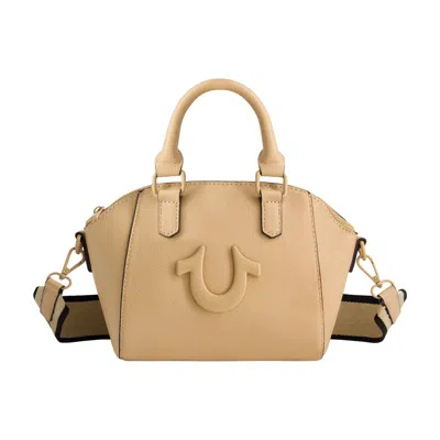 True Religion Logo Strap Mini Satchel In Beige