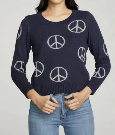 Chaser All Over Peace Instaria Sweater In Avalon In Blue