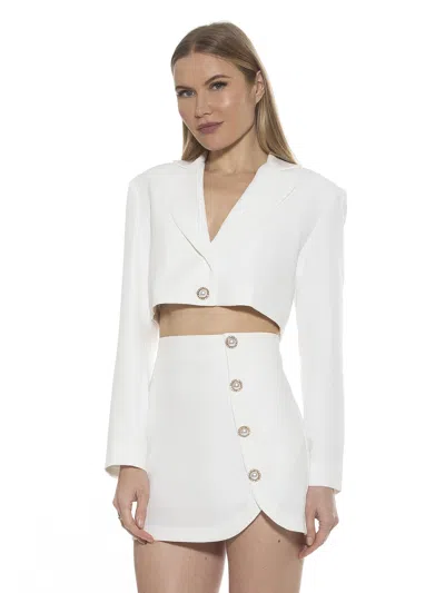 Alexia Admor Jane Cropped Long Sleeve Jacket In Multi