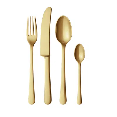 Georg Jensen Copenhagen 4 Piece Giftbox Matte Gold Cutlery Set