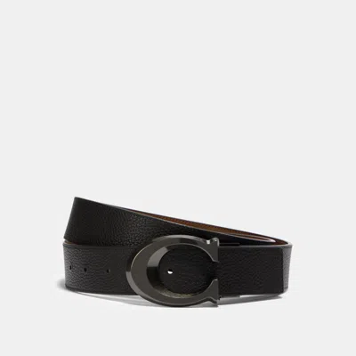 Coach Outlet Signature Buckle Cut To Size Reversible Belt, 38 Mm In Black