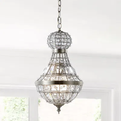 Jonathan Y Regina 12" Crystal/metal Empire Led Pendant
