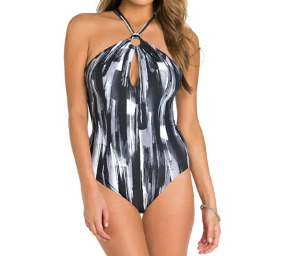 Amoressa Cross Back One Piece Swimsuit In Amo Black In Black