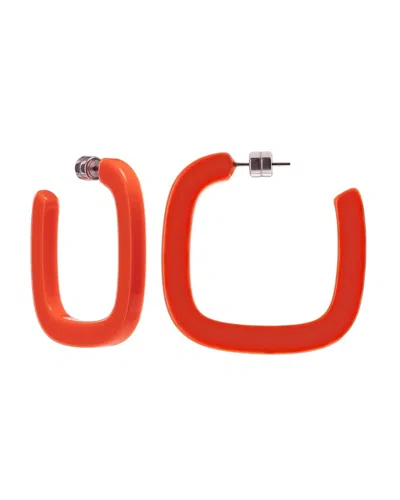 Machete Midi Square Hoops In Bright Orange In Blue