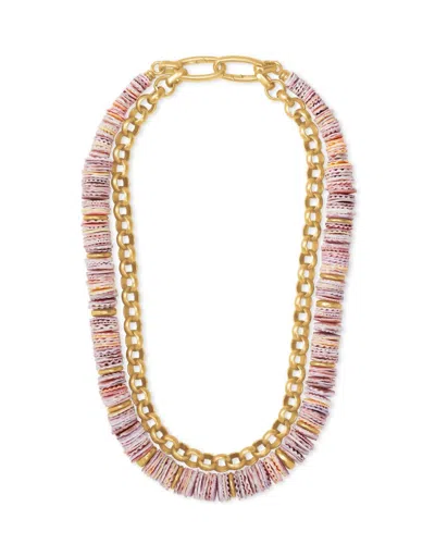 Kendra Scott Lila Multi Strand Necklace In Vintage Gold/pastel Shells In Pink