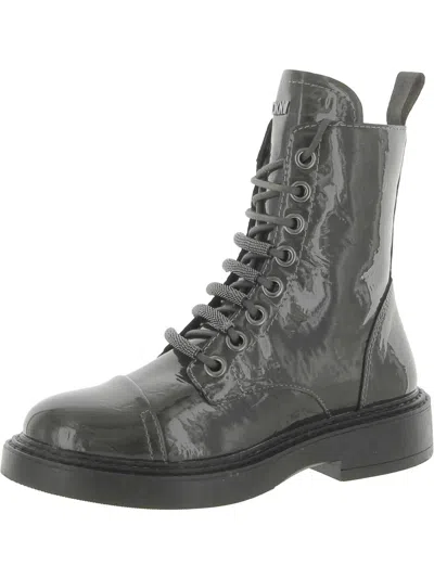 Dkny Katlyn Womens Lace Up Block Heel Combat & Lace-up Boots In Grey