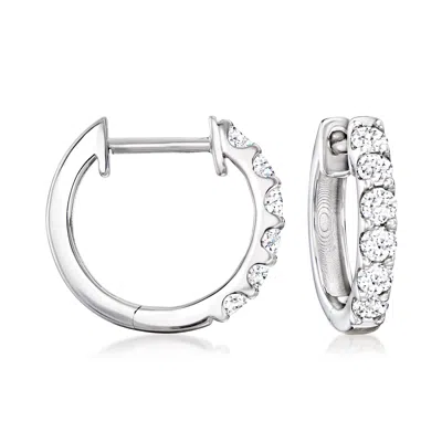 Ross-simons Lab-grown Diamond Hoop Earrings In Sterling Silver In Silver