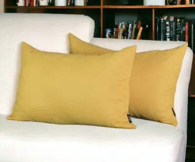 Homezia Set Of Two 12" X 20" Yellow Throw Pillow Covers