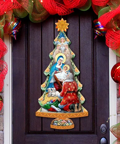 Designocracy Adoration Nativity Tree Wooden Christmas Decor By G. Debrekht