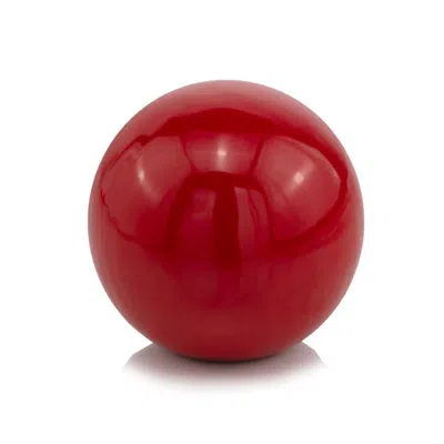 Homezia 4" X 4" X 4" Red Aluminum Poppy Sphere