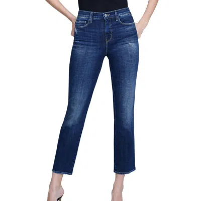 L Agence L'agence Alexia High-rise Crop Cigarette Jean In Blue