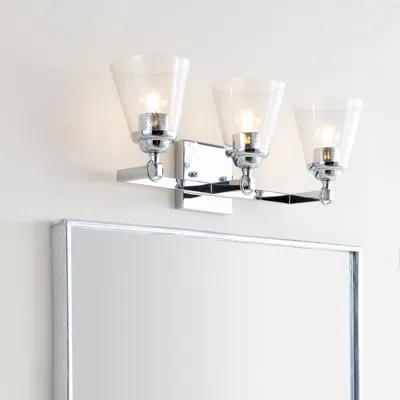 Jonathan Y Marion 21" 3-light Hurricane Metal/glass Vanity Light