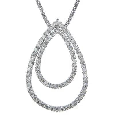 Vir Jewels 0.90 Cttw Diamond Pendant, Diamond Pear Pendant Necklace For Women In 18k White Gold With 18 Inch Ch In Silver