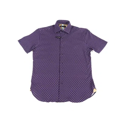 Max Colton Eggplant With Purple And White Flowers Short Sleeve Jersey Knit In Purple