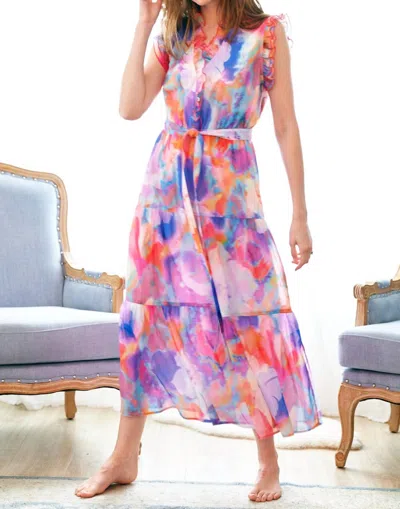 Finley Maui Printed Kat Dress In Lavendar In Multi