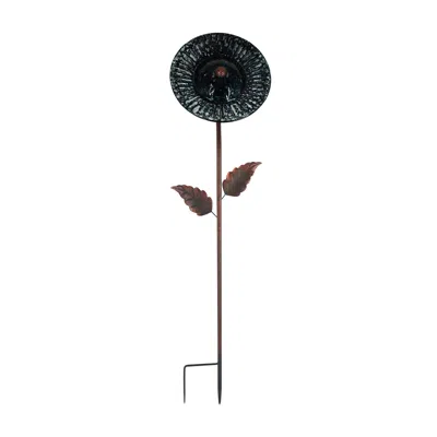 Teamson Home Solar Garden Stake Blue & Black Outdoor Décor Sunflower Design 3601810