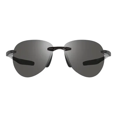 Revo Men's Descend A Black Graphite Polarized Aviator Sunglasses In Grey