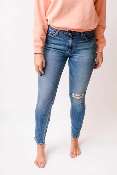 Askk Ny Women's Mid Rise Jax Jeans In Rockaway In Blue