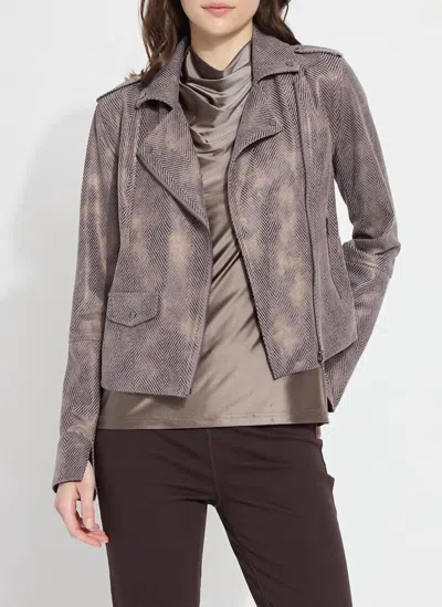 LYSSÉ AMELIA MOTO JACKET IN COPPER CHEVRON 