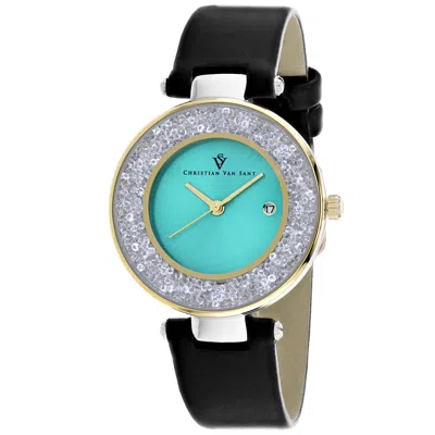 Christian Van Sant Dazzle Quartz Blue Dial Ladies Watch Cv1225 In Silver