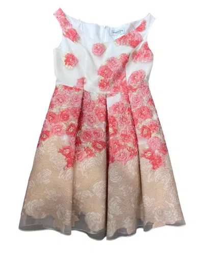 Maria Coca Women's Flower Embroidered Print Dress In Orange In Pink