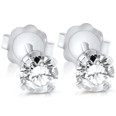 Pompeii3 3/8ct Diamond Studs 14k White Gold In Silver
