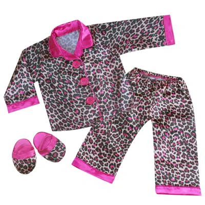Teamson Sophia's Animal Print Pajama Set For 18" Dolls, Pink/black