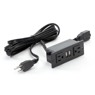 Safco Power Module With 2 Power And 2 Usb Outlets, 1 Daisy Chain Black