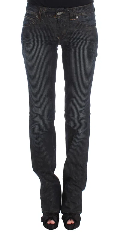 John Galliano Wash Cotton Blend Slim Fit Bootcut Women's Jeans In Black