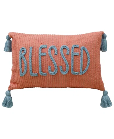 Vibhsa Linden Street Handwoven Braid Couching Decorative Pillow, 14" X 24"