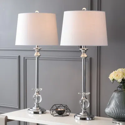 Jonathan Y Elizabeth 33" Crystal/metal Led Table Lamp (set Of 2)