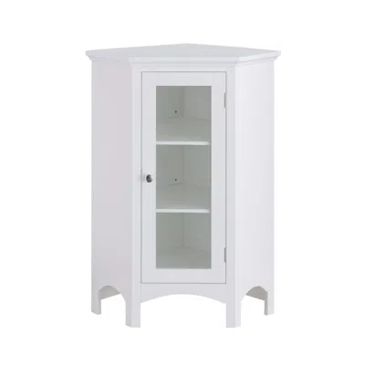 Teamson Home Madison Wooden Corner Floor Cabinet With Glass Door