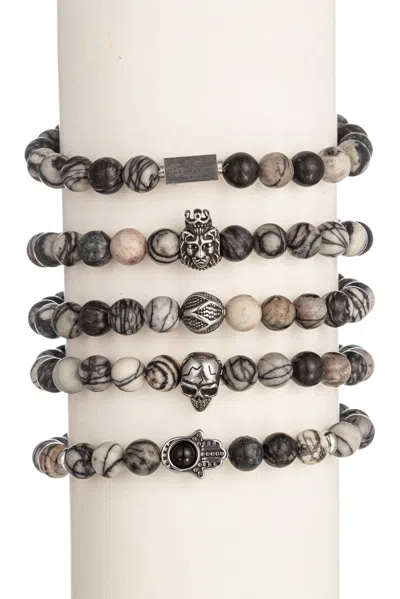 Eye Candy La Leo Agate Bracelet In Black