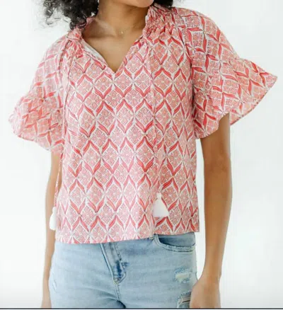 Victoria Dunn Bristol Blouse In Peach Belini In Pink