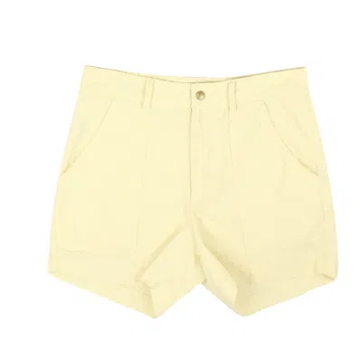 Freemans Sporting Club Cream Corduroy Lightweight Shorts In Yellow