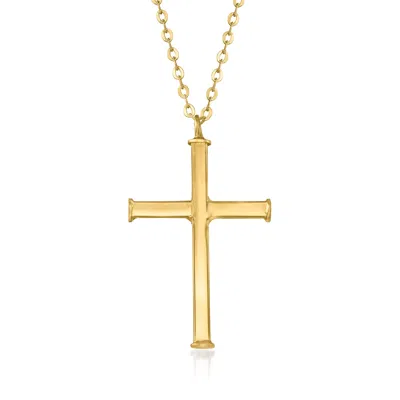 Ross-simons Italian Cross Necklace In 14kt Yellow Gold In Gold
