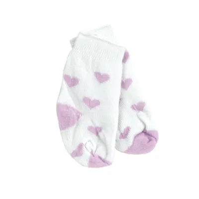 Teamson Sophia's Knit Socks With Hearts For 18" Dolls, White/lavender