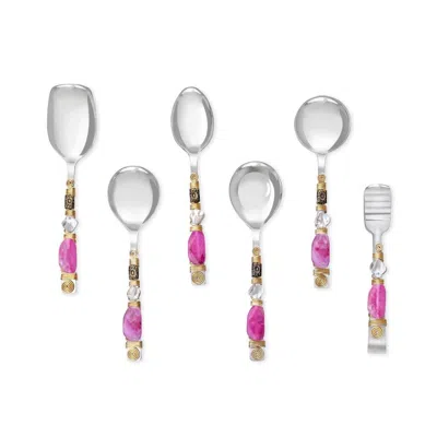 Tiramisu Pink Cascade Serving Spoons (set Of 6)