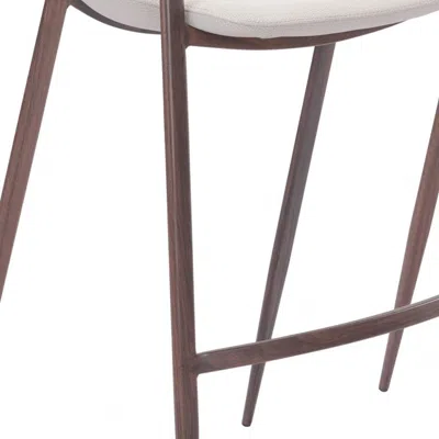 Homezia Set Of Two 29 " Beige And Brown Steel Low Back Bar Height Bar Chairs