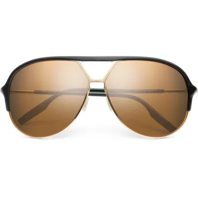 Ivi Vision Division - Gold/bronze Lens In Polished Black In Beige