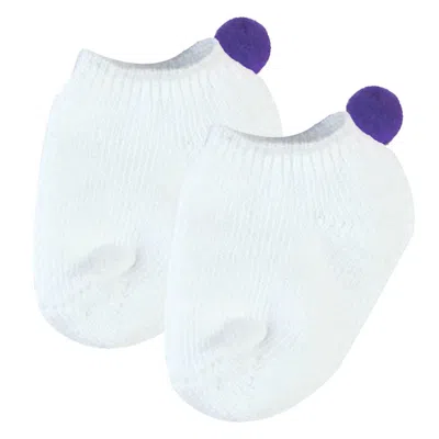 Teamson Sophia's Ankle Socks With Pom-poms For 18" Dolls, White/purple