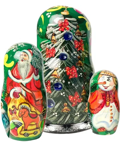 G. Debrekht Designocracy Family Tree Oversized 3-piece Russian Matryoshka Nested Doll